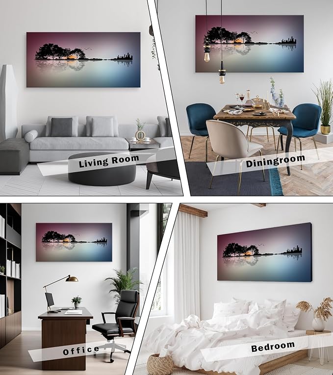 DZL Art A72698 Guitar Wall Art Canvas prints for bedroom living room bathroom Wall Decor kitchen artwork Guitar Island Canvas Prints Man Cave Music Lover Gift