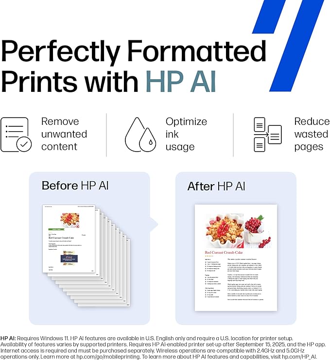 HP OfficeJet Pro 9720e Wide Format Wireless All-in-One Color Inkjet Printer, Print, scan, Copy, ADF, Duplex Printing Best for Office, 3 Month Instant Ink Trial Included, AI-Enabled (53N95A)