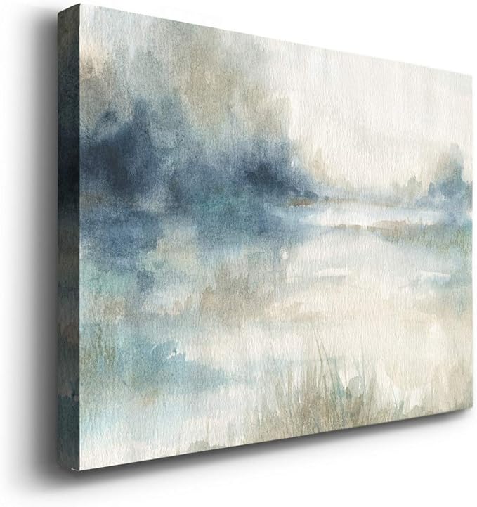 Landscape Wall Art Premium Gallery Wrapped Canvas Abstract Ocean Forest Modern Artwork Decoration for Living Room Kitchen Bathroom Office, Ready to Hang