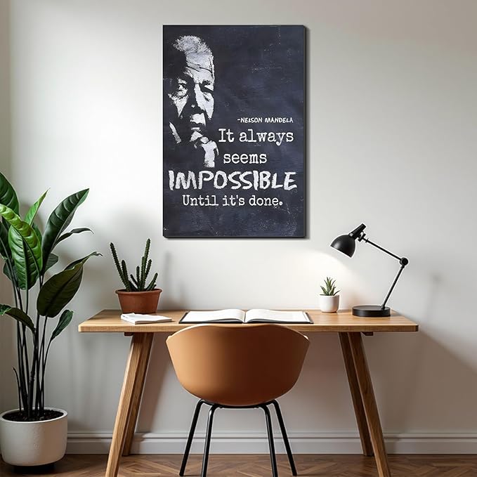 Gym Motivational Framed Canvas Wall Art Hustle Grind Prints Wall Decor for Fitness Studio Office Man Cave Bedroom Living Room Made in USA