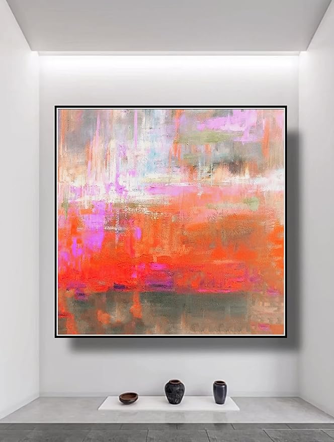 Extra Large Wall Art Original Painting on Canvas Contemporary Wallart Modern Abstract Living Room Wall ArtColorful Abstract Painting 32" x 32"