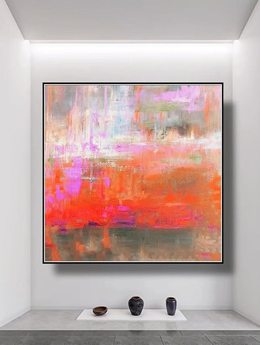 Extra Large Wall Art Original Painting on Canvas Contemporary Wallart Modern Abstract Living Room Wall ArtColorful Abstract Painting 36" x 36"