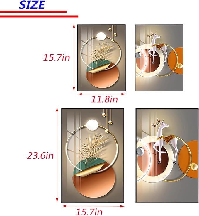Wall Art for Office Framed Decorative Oil Painting Set Posters for Room Decorative Modern Artwork Ready to Hang 2 Pieces,Q,23.6 * 15.7in