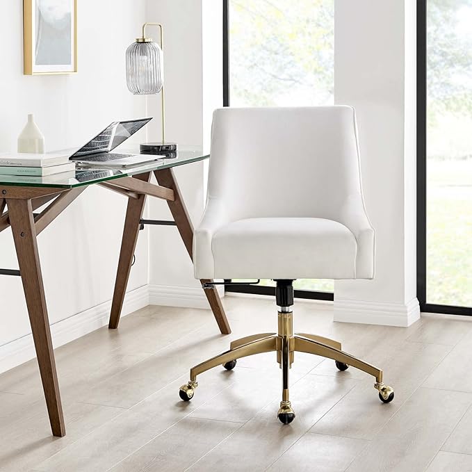 Modway EEI-5080-WHI Discern Performance Velvet Office Chair, White