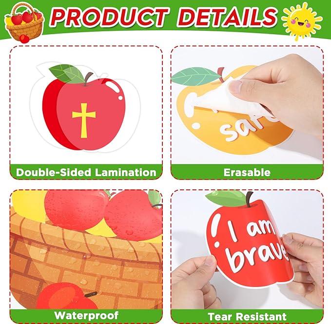 gisgfim Apple Tree Christian Bulletin Board Decorations Set Fall Religious Inspirational Paper Cutouts Jesus Bible Bulletin Board Decor for Sunday School Classroom Chalkboard Wall