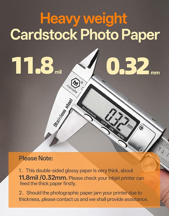 Uinkit Thick Photo Paper Glossy Double Sided 100 Sheets 8.5x11 Heavyweight 68lb 260gsm Inkjet Both Sides Printable 11.8mil A4 Letter size Flyer Bulk Pack 8.5 x 11 Card paper postcard postal A189 (100)
