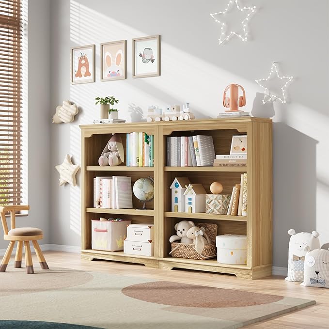 HIFYOBRO 3 Tier Bookshelf and Bookcase.31.5" Wide Wooden Book Shelf, Freestanding Open Display Storage Bookshelves for Study Room, Home Office, Living Room