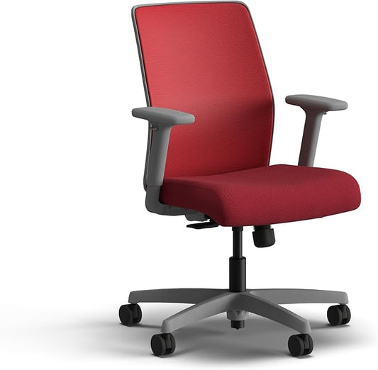 HON Ignition 2.0 Low Back Task Chair, Spectrum Mesh, Standard Synchro-Tilt Control, Office Chair with Lumbar Support, Height and Width Adjustable Arms, Titanium Frame, Bullseye