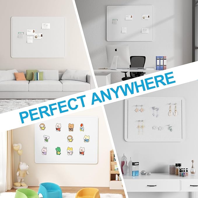 Large Felt Bulletin Board for Wall, 72"x48" Frameless Picture Board, Soft Felt Cork Board for Office, Home Planning & Office Wall Decor, Easy Install Pin Board