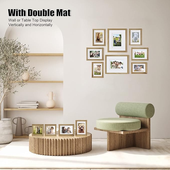 Egofine Picture Frame Set 12 Pack, Picture Frames Collage Wall Decor with Two 8x10, Four 5x7, Four 4x6, Two 4x4, Photo Frames for Wall and Tabletop, Made of Solid Wood, Covered by Plexiglass, White