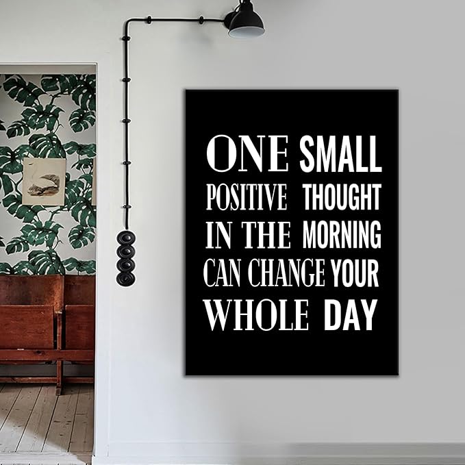 Inspirational Canvas Wall Art Motivational Poster Print Artwork Positive Theme Wall Decor Picture Painting Artwork for Modern Home Living Room Office Workplace Stretched and Framed [30''Wx 40''H]