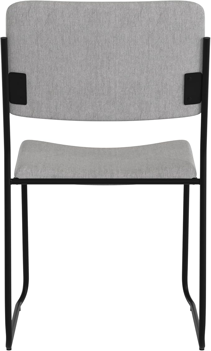 Flash Furniture HERCULES Series 500 lb. Capacity High Density Gray Fabric Stacking Chair with Sled Base
