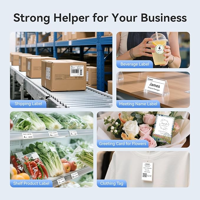 NIIMBOT 4 Inch Thermal Label Maker, B4 Bluetooth Label Printer for Shipping Packages, Small Business, Home, Office, Portable Sticker Maker with 1 Roll 3.94'' x3.94'' Label-75pcs/roll