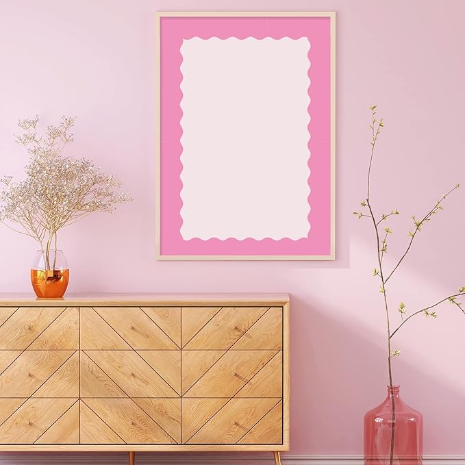 Whaline 65.6ft Valentine's Day Bulletin Board Borders 4 Rolls Pink Series Die-Cut Bulletin Board Strips Colorful Rolled Trim Stickers for School Classroom Office Chalkboard Decoration