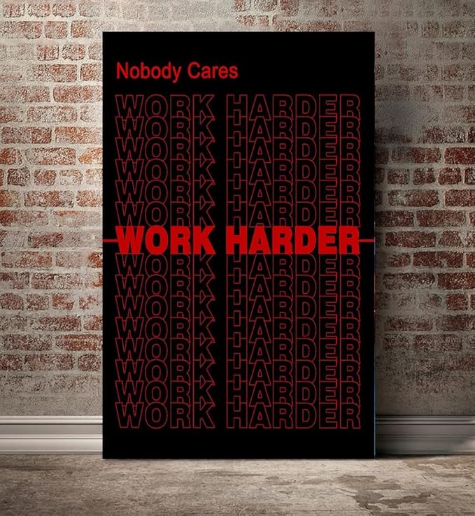 Yatsen Bridge Success Motivational Quote Posters Modern Nobody Cares Work Harder Entrepreneur Inspirational Motto Canvas Wall Art Framed Ready to Hang for Office Home Decor - 28''W x 44''H