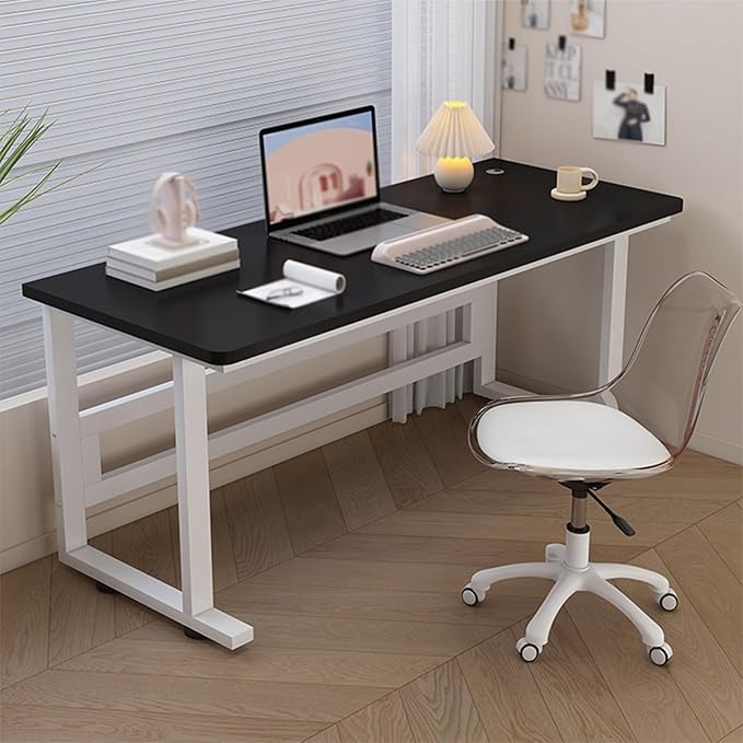 Computer Desk, Office Desk with Metal Frame, Sturdy Writing Desk for Small Spaces, Computer Workstation, for Study Writing,Gaming and Home Office(Black,70x60cm/27.5x23.6in)