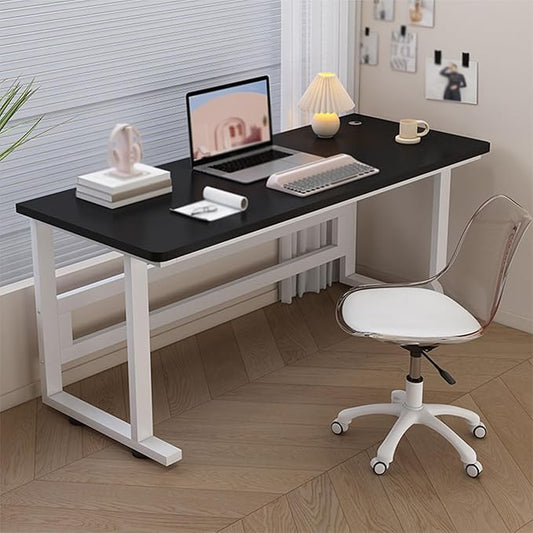 Computer Desk, Office Desk with Metal Frame, Sturdy Writing Desk for Small Spaces, Computer Workstation, for Study Writing,Gaming and Home Office(Black,70x60cm/27.5x23.6in)