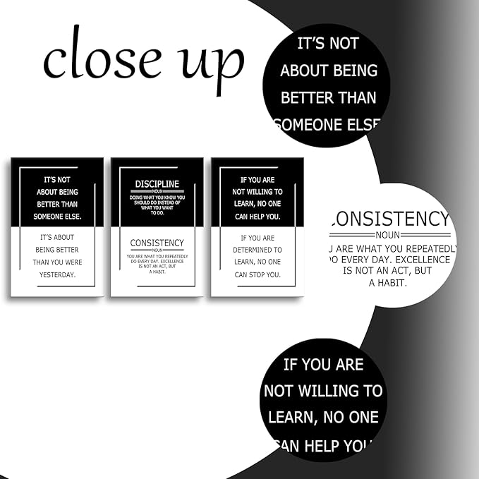 Motivational Poster for Office Decor 3 Piece Practice Success Quote Inspirational Wall Art Canvas Prints Artwork for Modern Home Living Room Painting Pictures Stretched and Framed[72''Wx 36''H]
