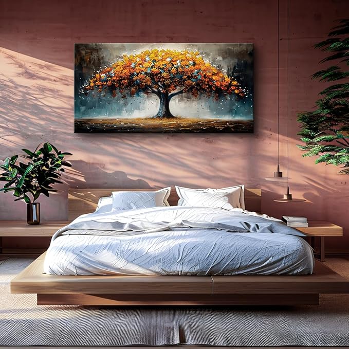 KELIYUAN Large Canvas Wall Art For Living Room Farmhouse Wall Decor For Bedroom Office Decorations Abstract Wall Paintings Tree Landscape Pictures Artwork Modern Home Decor Posters 20x40In