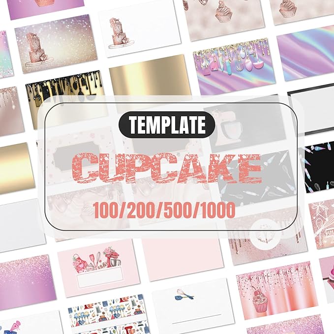 Business Cards Customize with Bakery Templates, Custom Business Cards Personalized with Your Logo, 3.5"X 2" 300gsm Matte Paper for Small Business