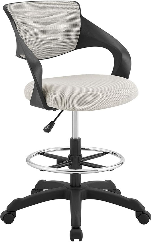 Modway Thrive Drafting Chair - Tall Office Chair for Adjustable Standing Desks in Gray