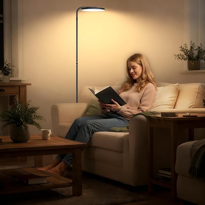Floor Lamps for Living Room, 36W/2600LM Super Bright LED Floor Lamp with Remote and Touch Control, Stepless Dimmable 69" Tall Standing Lamp with 350° Rotating Head for Bedroom Office