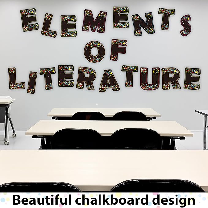 150 PCS Large 7" Bulletin Board Letters Set,Black Confetti Classroom Alphabet Cutout Letter for Bulletin Board Display Home School, A Great Helper to Inspire Students' Learning Interest