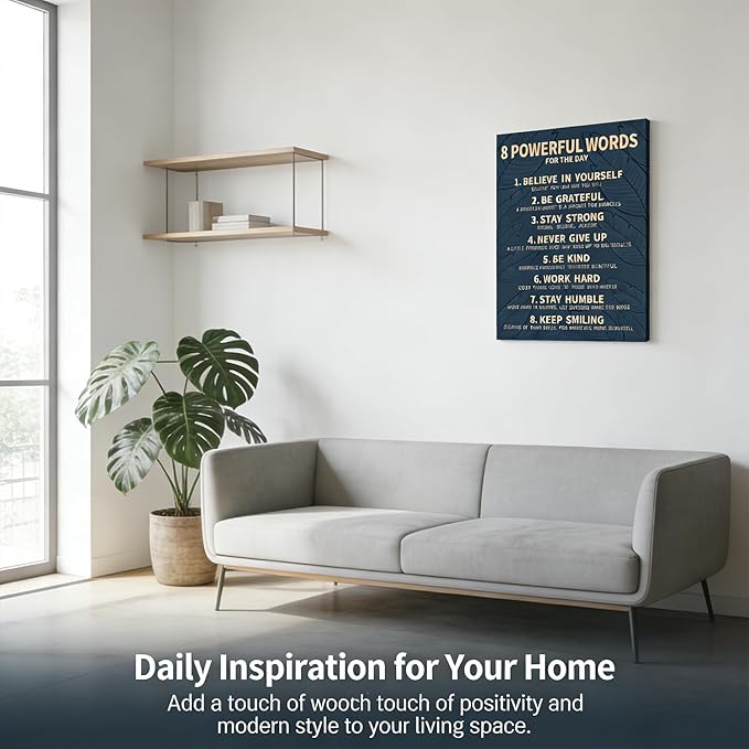8 Rules Of Life Canvas Wall Art Motivational Office Painting Picture Wall Decor Inspirational Positive Sayings Poster Print Artwork for Suitable for Office School Library Decor 12x16 in Wrapped Canvas