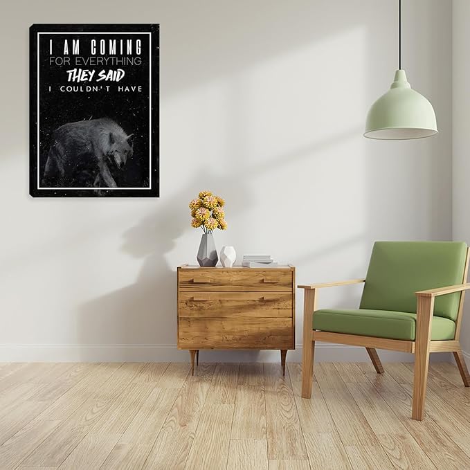 Motivational Office Wall Decor Motivational Posters Inspirational Black Canvas Wall Art Posters Prints Entrepreneur Quote Wall Picture Paintings Artwork Home Bedroom Living Room Decor Framed 12"x16"