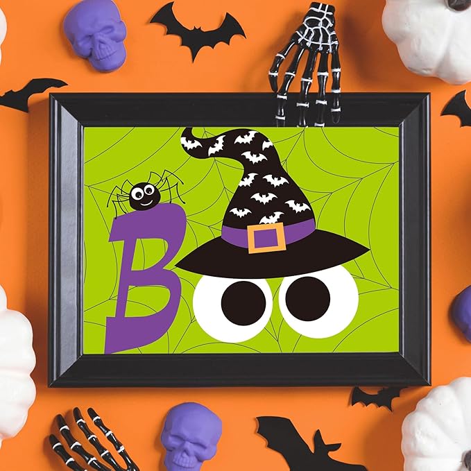 Whaline 150 Sheets 8.5 x 11 Inch Assorted Halloween Colored Card Stock Paper Black Purple Green Orange Yellow Scrapbook Paper for DIY Crafts Card Making Hocus Pocus Party Gift Supplies, 65lb