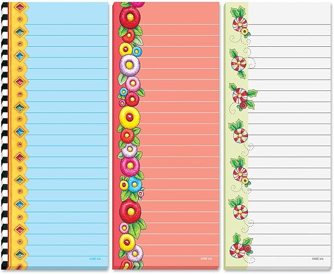Current Mary Engelbreit Seasonal Magnetic Notepad Set – Set of 12 Mini Memo Pads, 12 Designs, 30-Sheet Pads, 2½ x 6½ Inches, Shopping List, To-Do Notes, Printed in The USA
