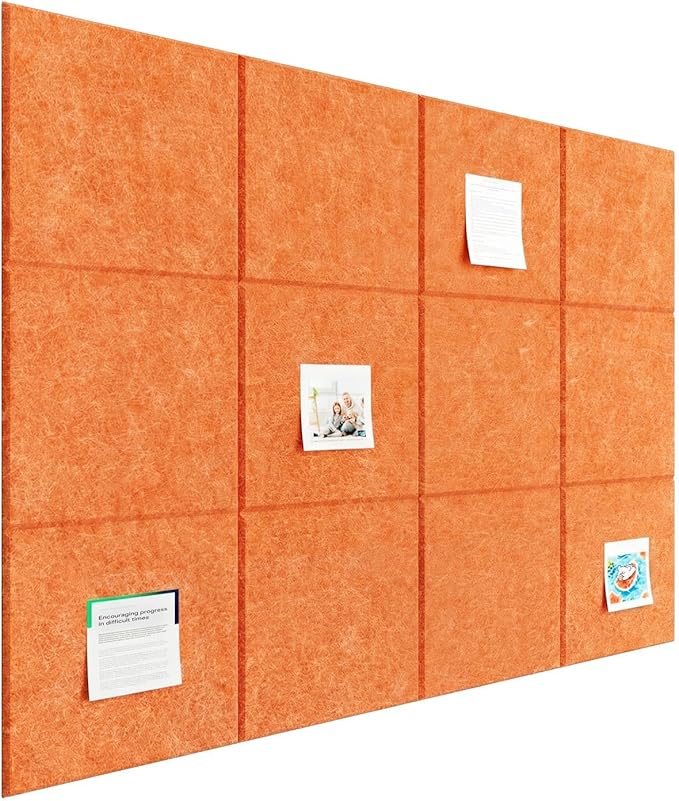 Large Cork Boards for Walls – 48" x 36" Self Adhesive Felt Wall Tiles, Ideal for Office Black Bulletin Board, Easy to Install Pin Board Photo Dart Board Wall Protectors