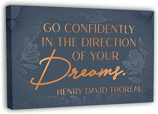 Inspirational Wall Art Canvas for Bedroom, Office, Living Room - Framed Canvas - 10 x 16.5 Inch Motivational Print