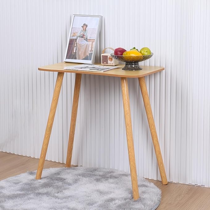 Talent Star 27 Inch Small Computer Desk, Desktop Student Study Table, Modern Wood Desk, Ergonomic Design Writing Table, Writing Desk for Home Office Workstation Wooden Color