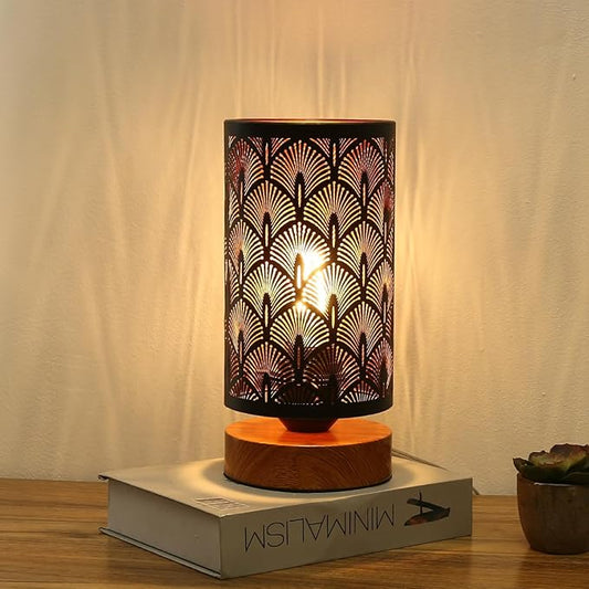 Small Industrial Table Lamps Dimmable, Bedside Lamps for Nightstand,End Table Side Desk lamp with Rustic Black Metal Cage Lampshade for Bedroom, Kids Room Living Room 2700K LED Bulb Included