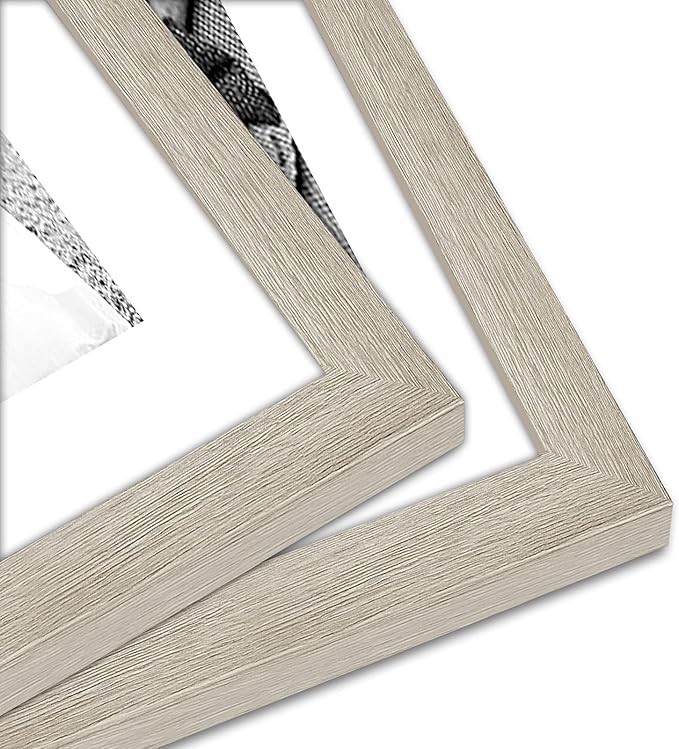Americanflat Set of 7 Picture Frames with Shatter-Resistant Glass - Gallery Wall Frame Set with One 11x14, Two 8x10 and Four 5x7 Frames - Signature Collection - Driftwood