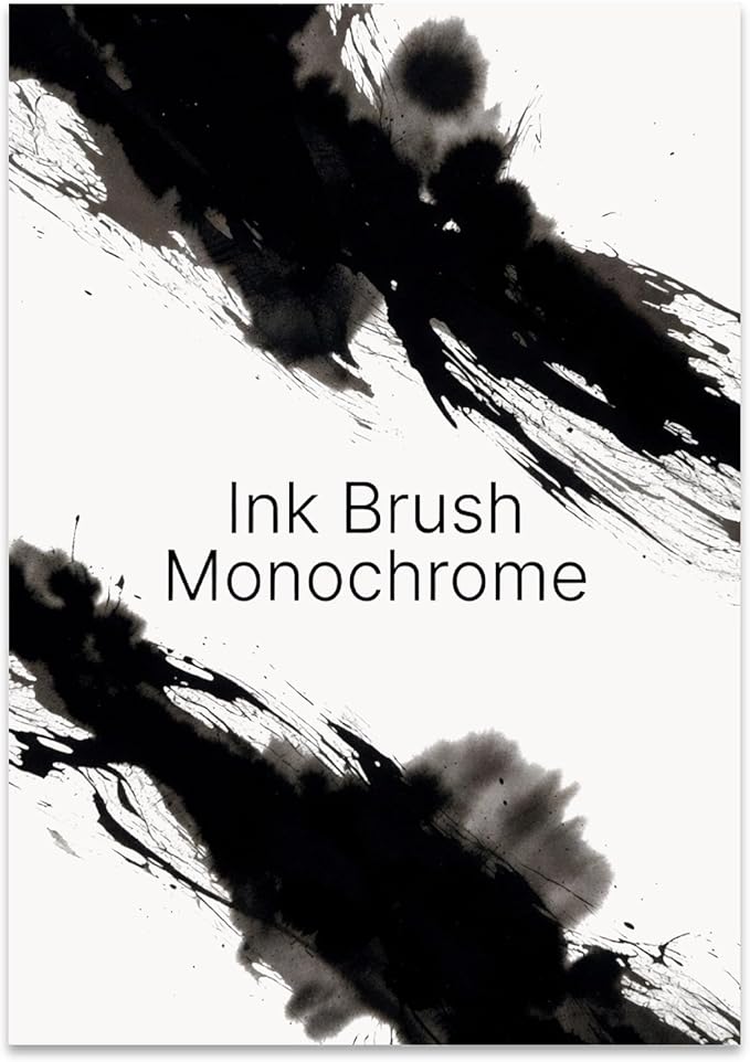 Modern Home Office Poster Print - Ink Brush Monochrome Art - 13x19 - Minimalist Wall Decor