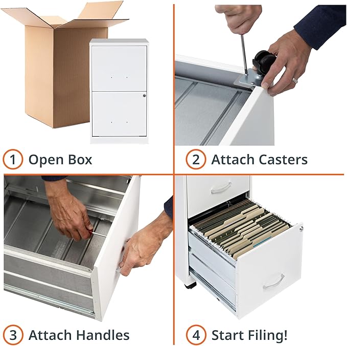 Lorell LYS SOHO File/File Mobile File Cabinet, White