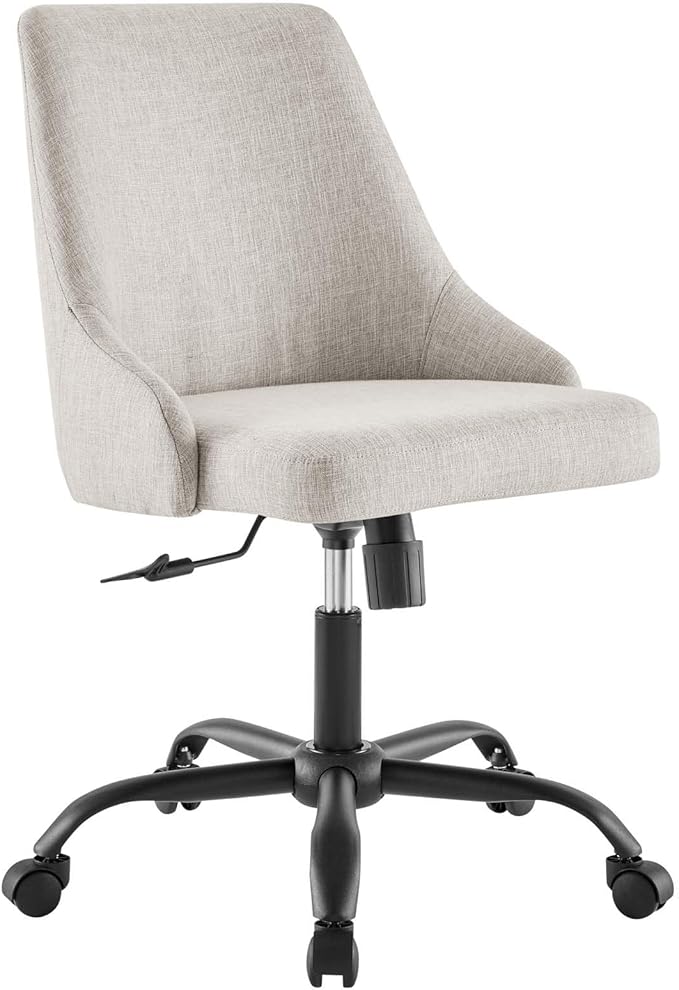 Modway EEI-4371-BLK-BEI Designate Swivel Upholstered Office Chair, Black Beige