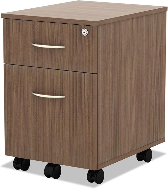 Alera ALE Valencia Series Mobile Box/File Pedestal, 15 7/8 x 19 1/8 x 22 7/8, Walnut