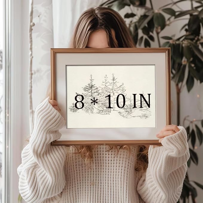 uniro Pine Tree Vintage Wall Art Gray Prints - Classical Naturalist Tree Landscape Print - Pine Trees Sketch Canvas Wall Art Decor Rustic Farmhouse Wall Decor - Minimalist Mid Century Wall Art Painting Picture Aesthetic for Bedroom Bathroom Living Room...