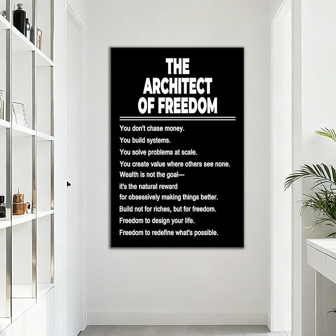 Motivational Canvas Wall Decor Inspirational Office Wall Art Gym Decor Poster Print Artwork for Modern Home Men Classroom Workplace Hallway Picture Painting Ready to Hang [24''Wx36''H]