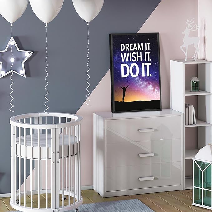 Funky Motivational Quotes Wall Art Trendy Motivational Dream It Wish It Do It Canvas Poster Work Motivation Hustle Inspiring Prints Painting For Office Living Room Wall Decor 16x24in Framed