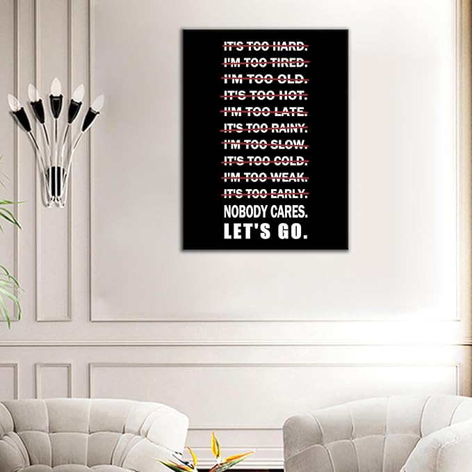 Motivational Wall Art Office Decor for Men Inspirational Picture Quotes Canvas Poster Inspiring Painting Print Artwork for Home Living Room Gym Classroom Stretched and Framed [18''Wx24''H]