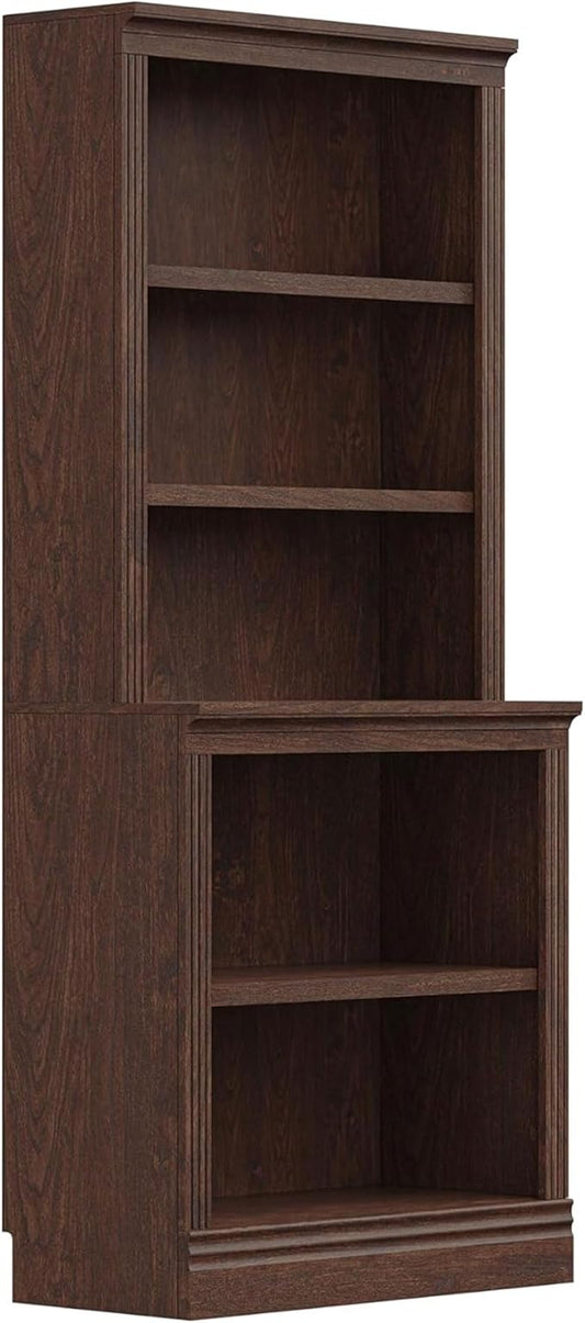 JAHRSTIM Halston Multi-Depth Bookcase, Adjustable Storage Open Display Shelving Unit for Home and Office Space, 31.5”L x 15.75”W x 72.8”H, Dark Cherry