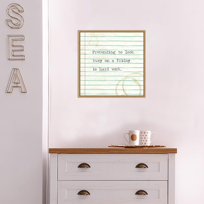 Amanti Art Framed Canvas Wall Art 16x16 Office Snark IV by Studio W, Framed Wall Art Canvas, Typography Artwork, Modern Decor, Small Poster Painting for Living Room, Bedroom, Bathroom, Kitchen,