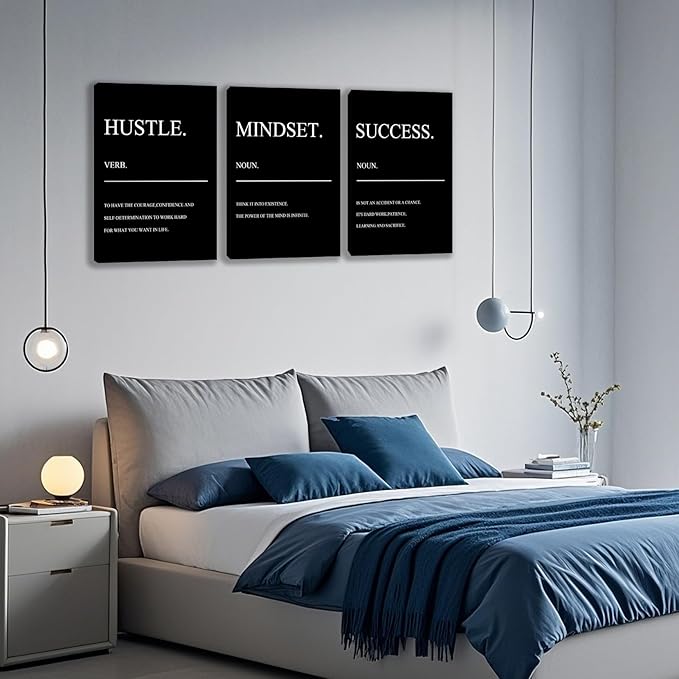 3 Panel Print Canvas Wall Art Motivational Office Wall Decor Painting Inspirational Posters Modern Inspiring Artwork for Home Living Room Bedroom Wall Decor Office Wall Art Ready to Hang - 60"Wx28"H