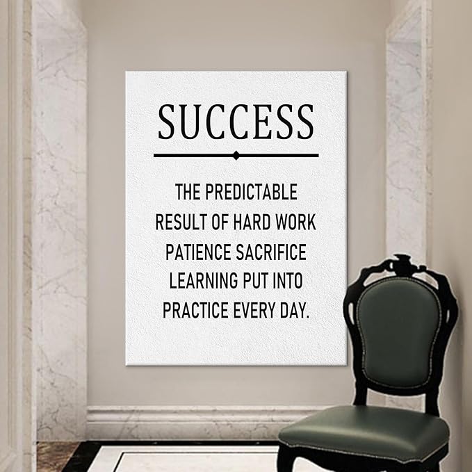 Success Motivational Quotes Canvas Poster Print Wall Art Inspirational Office Wall Decor Picture Painting Artwork for Modern Home Living Room Workplace Decoration Ready to Hang [30''Wx 40''H]