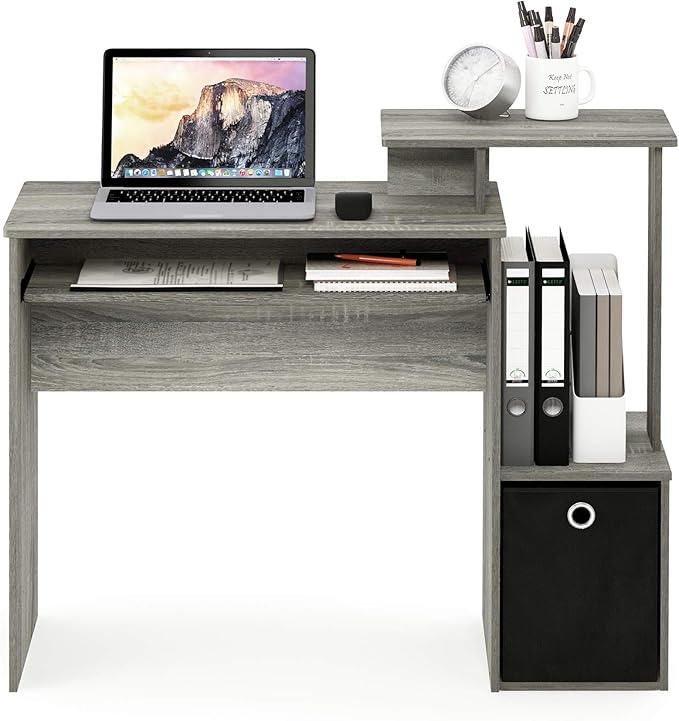 Furinno Econ Multipurpose Home Office Computer Writing Desk, French Oak Grey