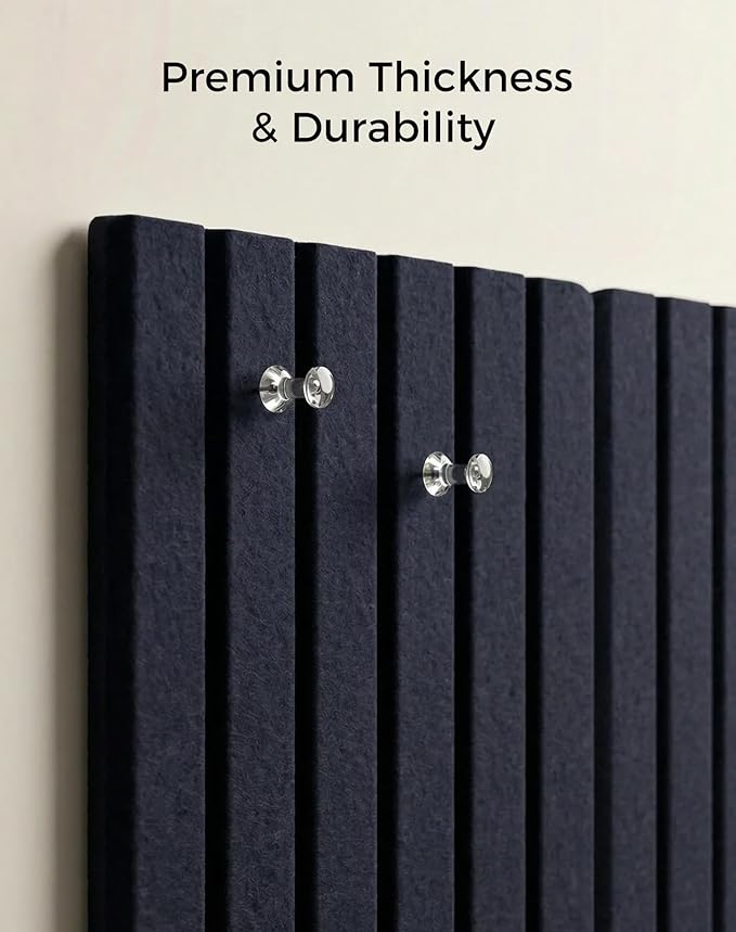 Aothia 12-Pack Large Felt Bulletin Board 48"x36", Modular Pin Board Tiles for Wall, Cork Board Alternative for Office & Classroom, Includes 70 Adhesive Tabs & 40 Pushpins, Navy Blue